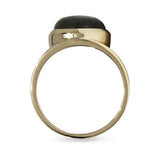 LABRADORITE YELLOW GOLD RING - 
