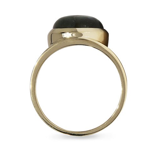 LABRADORITE YELLOW GOLD RING - 
