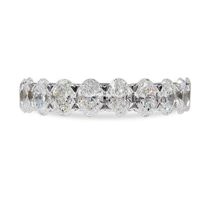 OVAL DIAMOND SHARED CLAW RING IN 14K WHITE GOLD - ALL RINGS