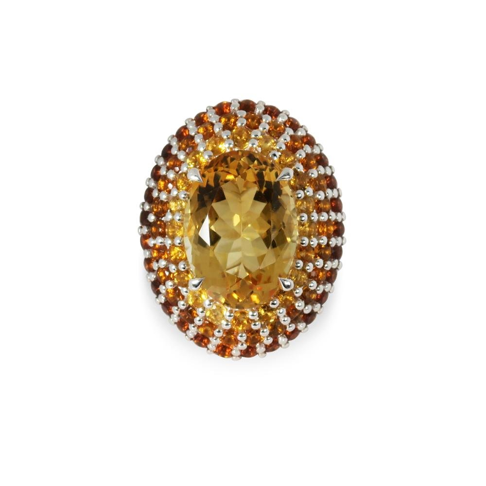 CITRINE PUFFED RING IN STERLING SILVER - ALL RINGS