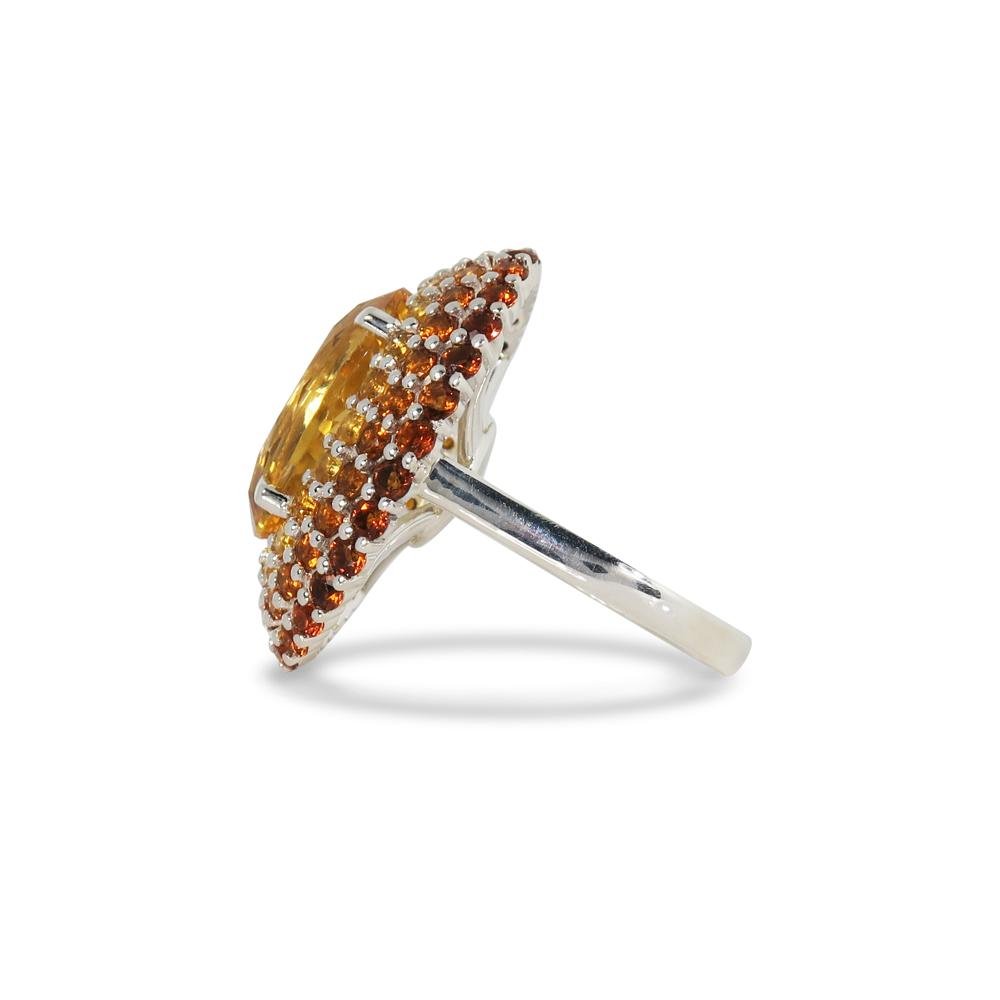 CITRINE PUFFED RING IN STERLING SILVER - ALL RINGS