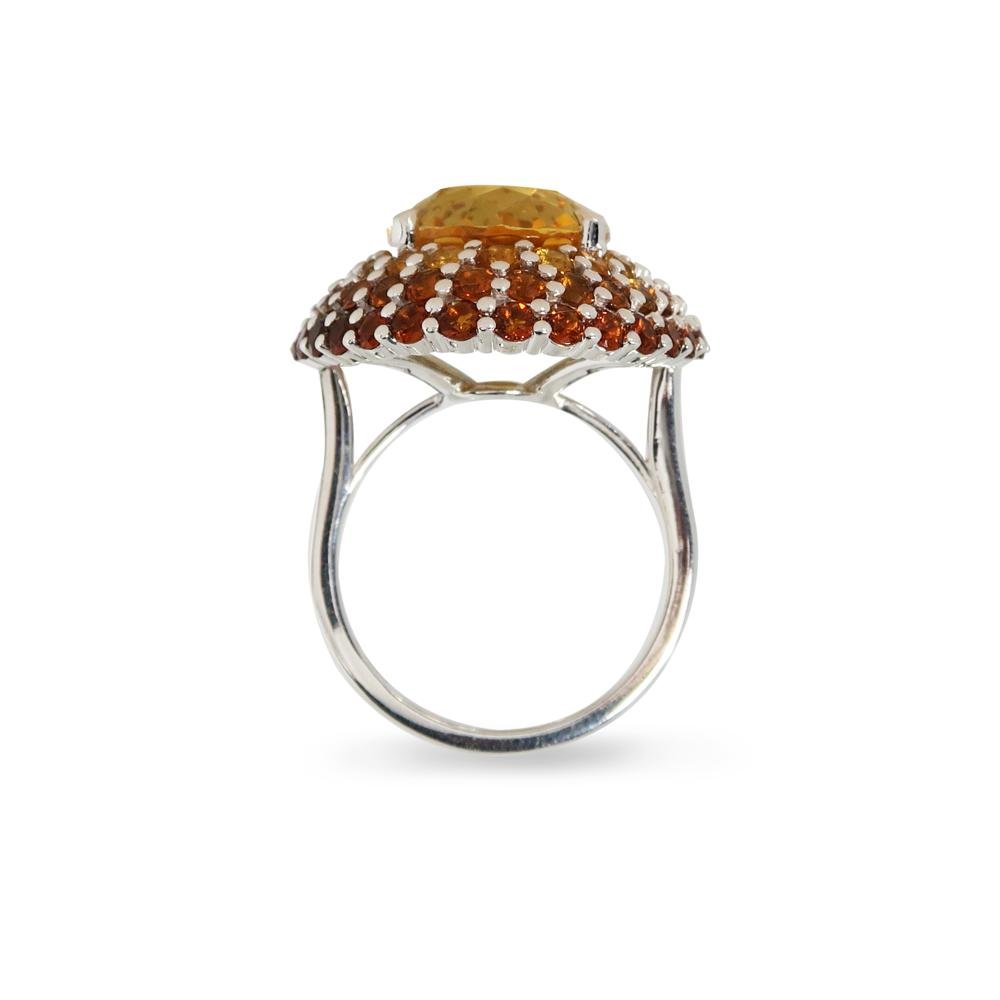 CITRINE PUFFED RING IN STERLING SILVER - ALL RINGS