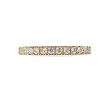 1.8MM SHARED CLAW U SETTING HALF ETERNITY DIAMOND BAND IN YELLOW GOLD - 