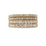 1.8MM SHARED CLAW U SETTING HALF ETERNITY DIAMOND BAND IN YELLOW GOLD - 