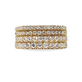 1.8MM SHARED CLAW U SETTING HALF ETERNITY DIAMOND BAND IN YELLOW GOLD - 