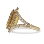 CITRINE HALO RING IN 14K YELLOW GOLD - ALL RINGS