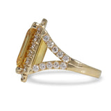 CITRINE HALO RING IN 14K YELLOW GOLD - ALL RINGS