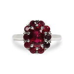 COUNTESS RUBY HALO RING IN PLATINUM - 