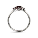 COUNTESS RUBY HALO RING IN PLATINUM - 