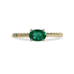 OVAL EMERALD TWIST BAND IN YELLOW GOLD - 