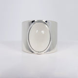 MOON STONE WIDE RING IN SILVER - SILVER JEWELLERY