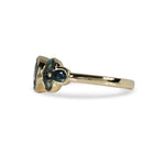 GEORGETLE RING WITH BLUE GREEN SAPPHIRE IN 14K YELLOW GOLD - ALL RINGS