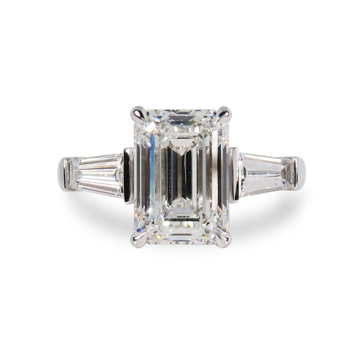 EMERALD CUT LAB GROWN DIAMOND RING IN 14 WHITE GOLD - ALL ENGAGEMENT RINGS