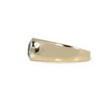DEMI BEZEL WITH CUSHION CUT EMERALD IN 18K YELLOW GOLD