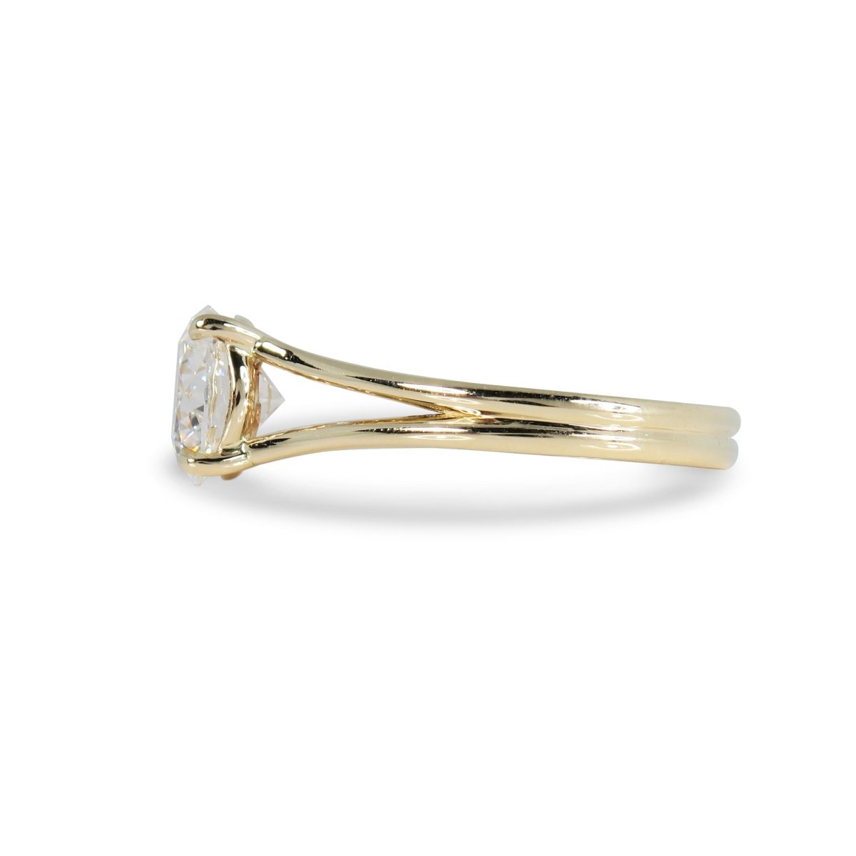 ROUND LAB GROWN DIAMOND GIGI RING IN 14K YELLOW GOLD - 