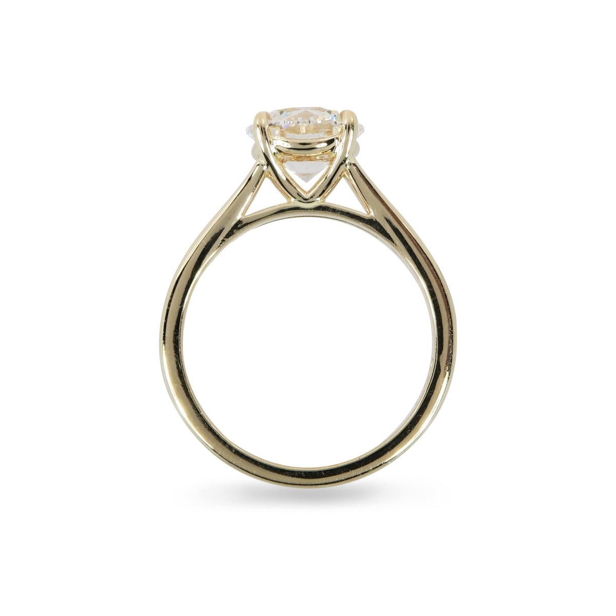 ROUND LAB GROWN DIAMOND GIGI RING IN 14K YELLOW GOLD - 