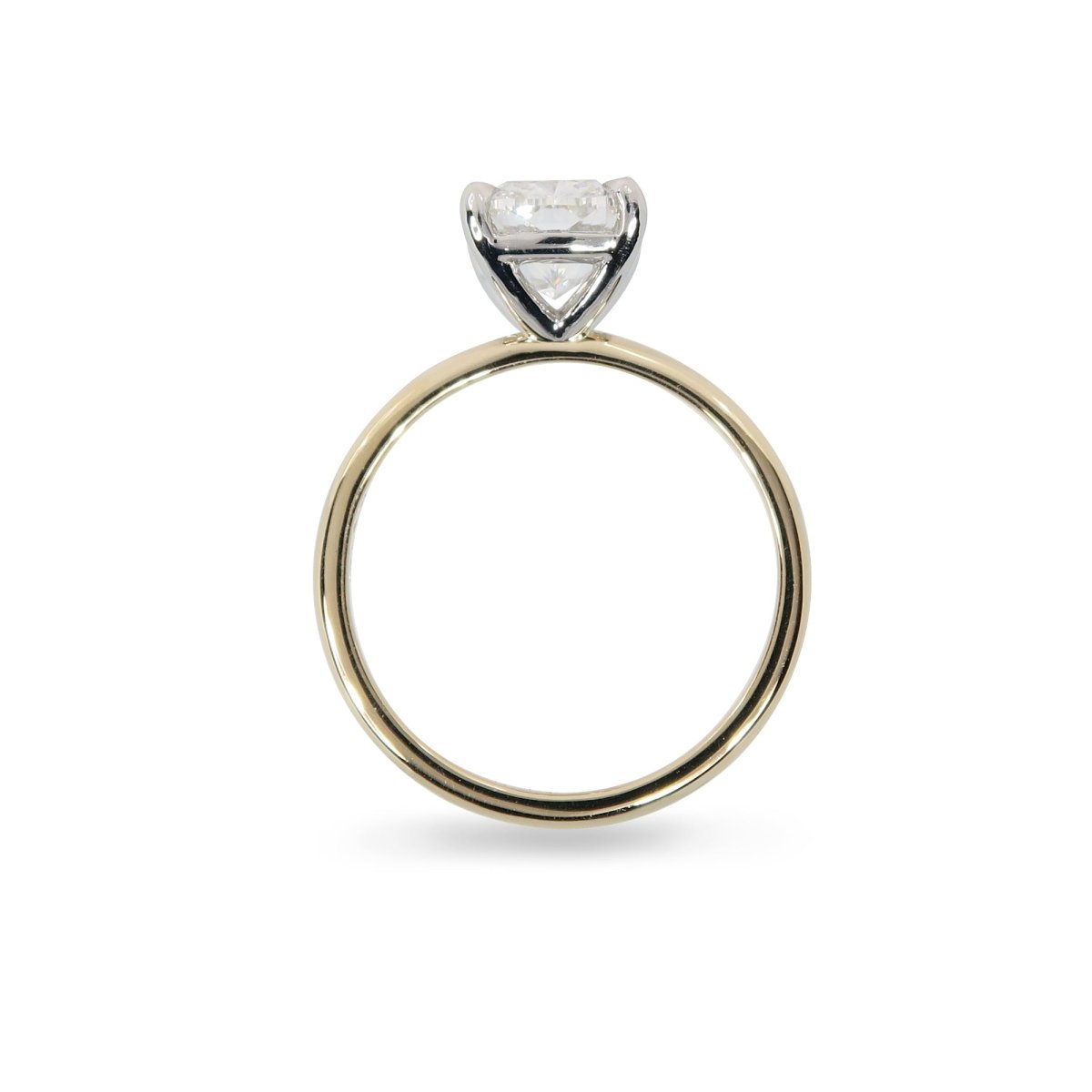 LAB GROWN CUSHION TWO TONED ENGAGEMENT RING - ALL ENGAGEMENT RINGS