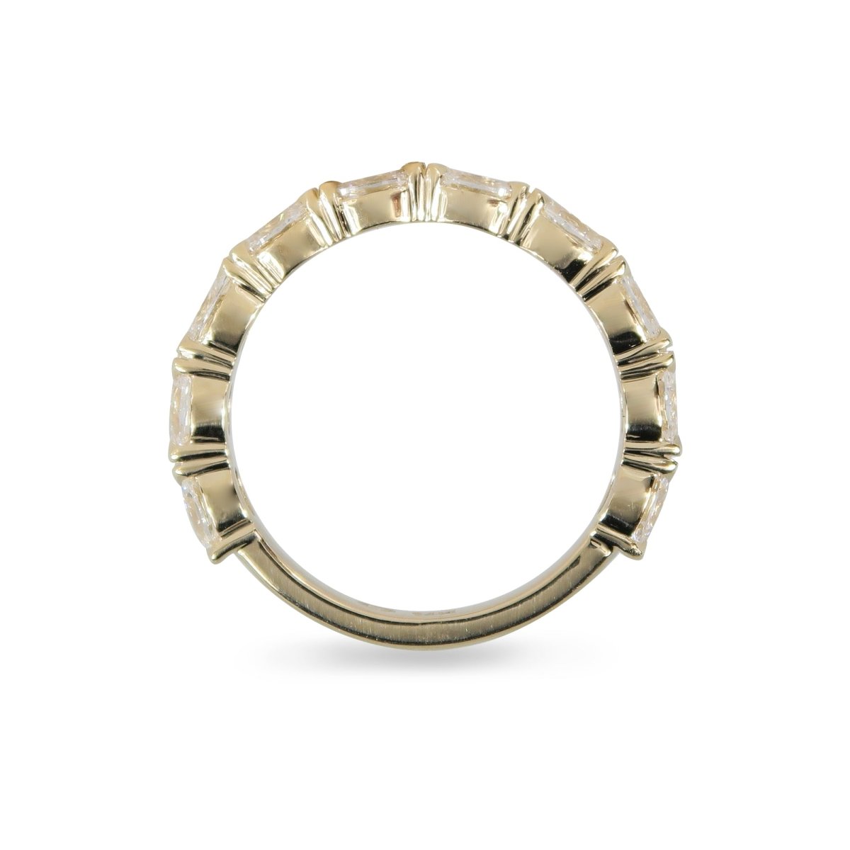 OVAL HORIZONTAL SET DIAMOND HALF ETERNITY BAND - ALL WEDDING BANDS