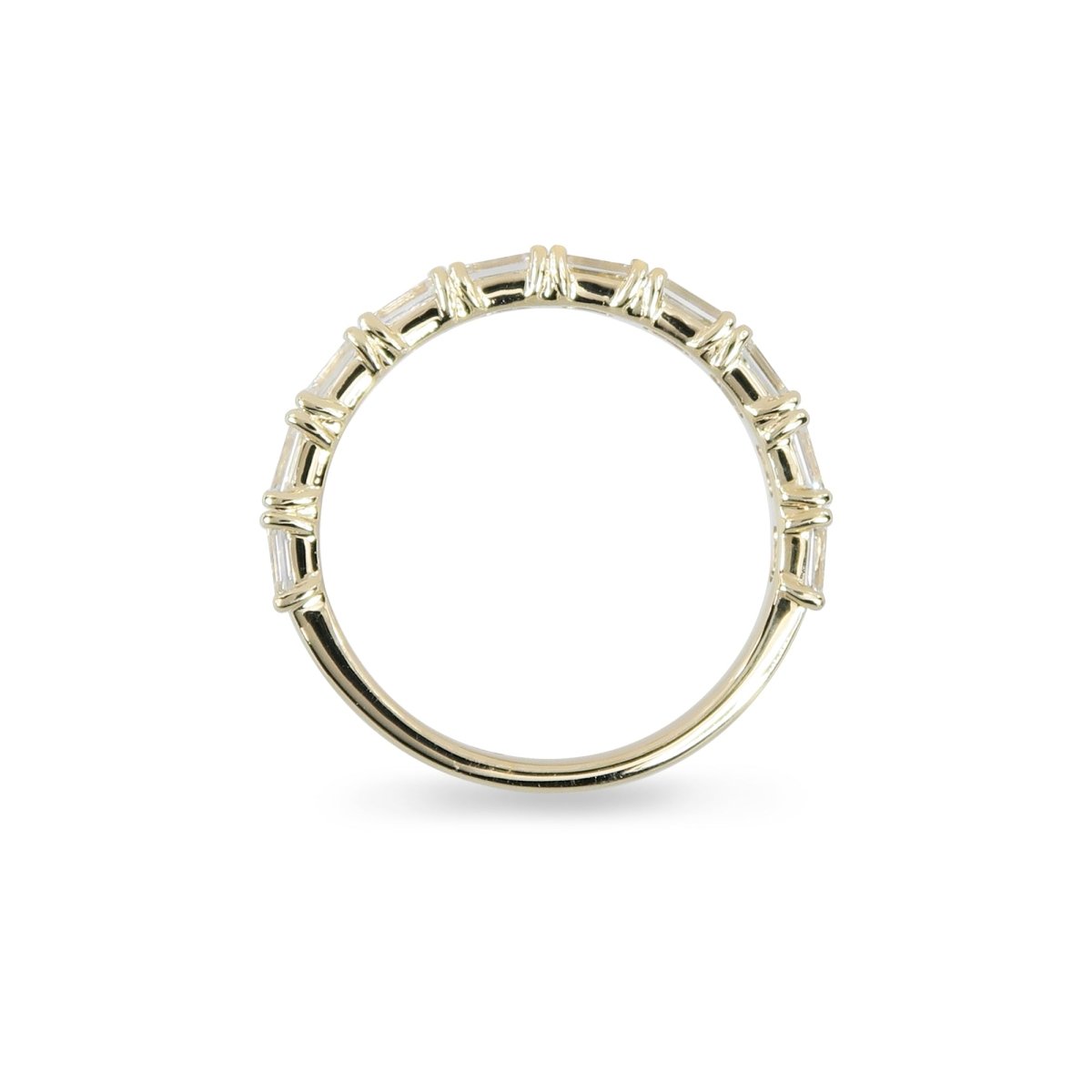 EMERALD HORIZONTAL SET DIAMOND HALF ETERNITY BAND - ALL WEDDING BANDS