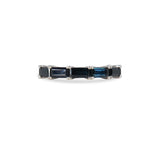 BAGUETTE HORIZONTAL SET BLUE SAPPHIRE HALF ETERNITY BAND
