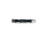 BAGUETTE HORIZONTAL SET BLUE SAPPHIRE HALF ETERNITY BAND
