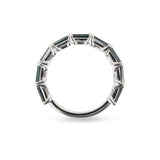 BAGUETTE HORIZONTAL SET BLUE SAPPHIRE HALF ETERNITY BAND
