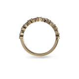 MARQUISE AND ROUND DIAMOND HALF ETERNITY BAND IN 14K YELLOW GOLD
