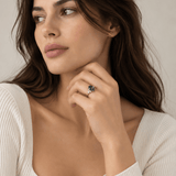 OVAL MONTANA SAPPHIRE DIAMOND RING IN 14K YELLOW GOLD - Rings