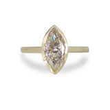 MARQUISE LAB GROWN DIAMOND BEZEL SET RING IN 14K YELLOW GOLD