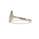 MARQUISE LAB GROWN DIAMOND BEZEL SET RING IN 14K YELLOW GOLD