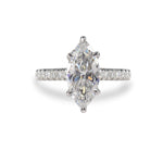 MARQUISE CUT LAB GROWN DIAMOND PAVÉ ENGAGEMENT RING - ALL ENGAGEMENT RINGS