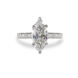 MARQUISE CUT LAB GROWN DIAMOND PAVÉ ENGAGEMENT RING - ALL ENGAGEMENT RINGS