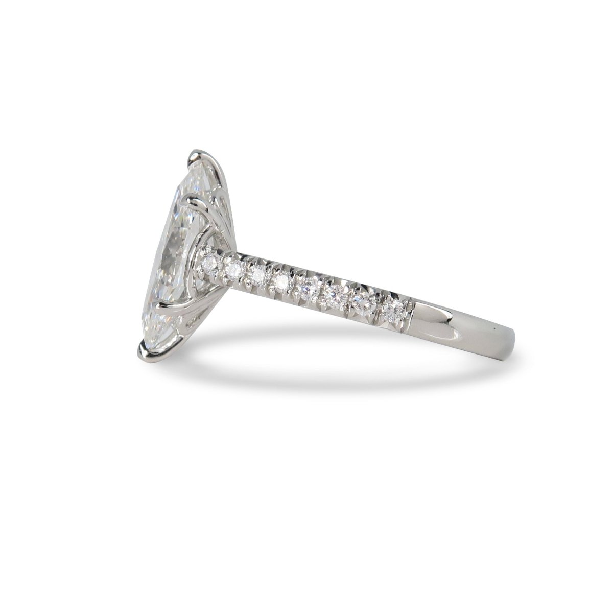MARQUISE CUT LAB GROWN DIAMOND PAVÉ ENGAGEMENT RING - ALL ENGAGEMENT RINGS