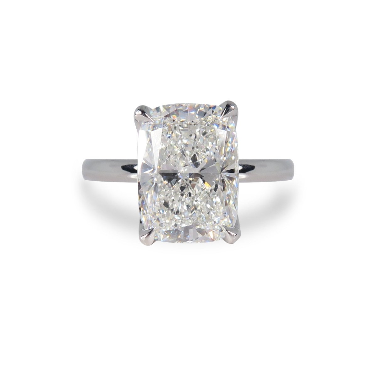 CUSHION BLOSSOM RING WITH LAB GROWN DIAMOND IN PLATINUM - ALL ENGAGEMENT RINGS