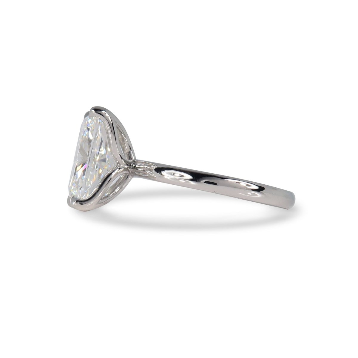 CUSHION BLOSSOM RING WITH LAB GROWN DIAMOND IN PLATINUM - ALL ENGAGEMENT RINGS