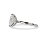 CUSHION BLOSSOM RING WITH LAB GROWN DIAMOND IN PLATINUM - ALL ENGAGEMENT RINGS