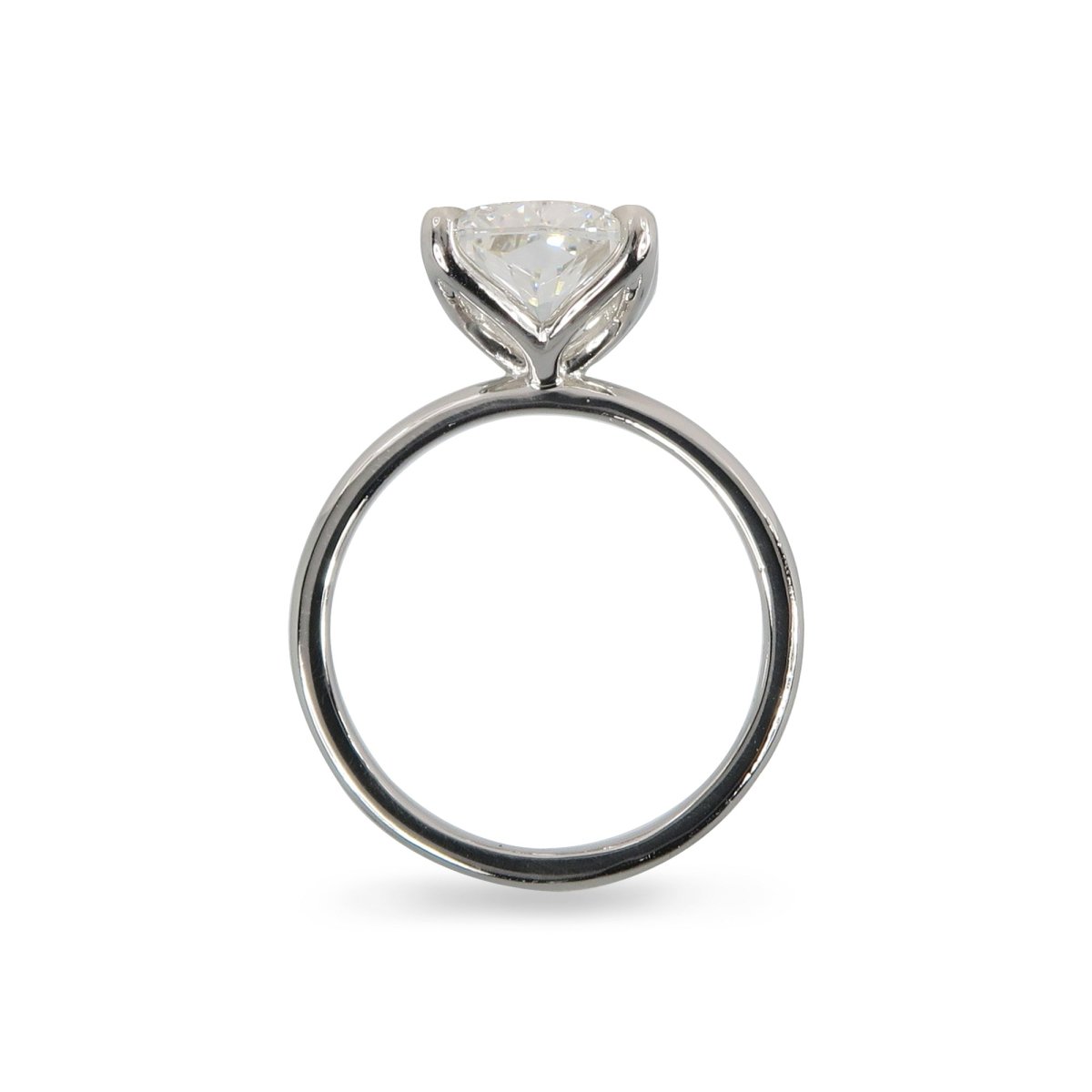 CUSHION BLOSSOM RING WITH LAB GROWN DIAMOND IN PLATINUM - ALL ENGAGEMENT RINGS