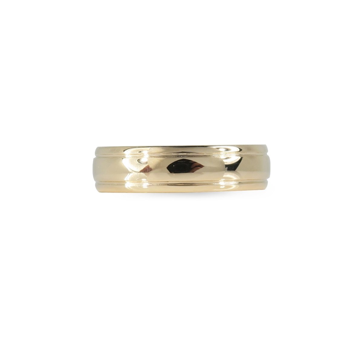ROUNDED DOUBLE GROOVE BAND IN 14K YELLOW GOLD - ALL WEDDING BANDS