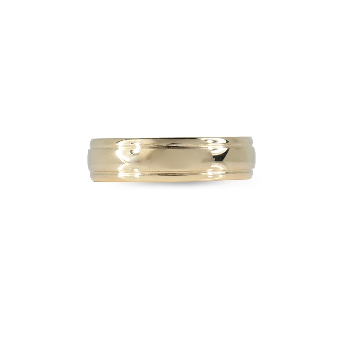 ROUNDED DOUBLE GROOVE BAND IN 14K YELLOW GOLD - ALL WEDDING BANDS