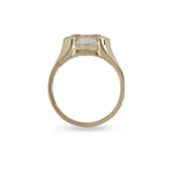 DEMI BEZEL LAB GROWN OVAL DIAMOND RING IN 14K YELLOW GOLD
