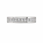 PRINCESS CUT HALF ETERNITY DIAMOND WEDDING BAND IN WHITE GOLD - ANNIVERSARY & CELEBRATION RINGS