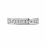 PRINCESS CUT HALF ETERNITY DIAMOND WEDDING BAND IN WHITE GOLD - ANNIVERSARY & CELEBRATION RINGS