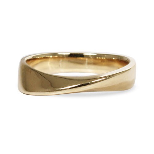 TORQUE WEDDING BAND IN YELLOW GOLD - ANNIVERSARY & CELEBRATION RINGS