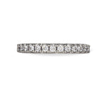 SCALLOPED WEDDING BAND IN WHITE GOLD WITH ROUND DIAMONDS - ANNIVERSARY & CELEBRATION RINGS