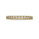 SCALLOPED WEDDING BAND IN YELLOW GOLD WITH ROUND DIAMONDS - ANNIVERSARY & CELEBRATION RINGS
