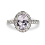 SOPHIA OVAL PINK SAPPHIRE ENGAGEMENT RING IN 14K WHITE GOLD - 