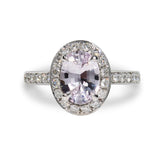 SOPHIA OVAL PINK SAPPHIRE ENGAGEMENT RING IN 14K WHITE GOLD - 