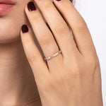 RIBBON RING IN ROSE GOLD WITH PAVÉ DIAMONDS - ANNIVERSARY & CELEBRATION RINGS