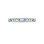 BAGUETTE AQUAMARINE & DIAMOND BAND FULL ETERNITY IN WHITE GOLD - ALL RINGS