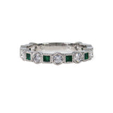 EMERALD AND DIAMOND RING IN PLATINUM - ALL RINGS